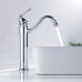 Hotbestus Contemporary Modern Bathroom Vessel Sink Faucet Chrome Waterfall Tall Single Handle Chrome Lavatory Vanity Mixer Tap (3/8inch connector) - B078J7M67V